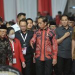 Presiden Jokowi saat menghadiri pembukaan Rakernas IV PDIP, di JI-EXPO, Kemayoran, Jakarta, Jumat (29/09) siang. (Foto: Dok Humas Setkab)