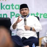 Menteri Agama Yaqut Cholil Qoumas dalam Saresehan Peningkatan Kemandirian Pesantren di Jombang, Jumat (22/09). (Foto: Kemenag)