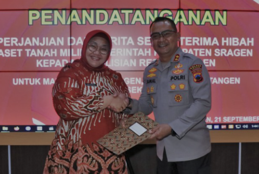 Untuk Tiga Polsek, Pemkab Sragen Hibahkan Aset Pemda Kepada Polres Sragen (Foto: Dok Diskominfo Sragen)