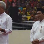 Gubernur Jateng, Ganjar Pranowo dan Wakilnya, Taj Yasin Maimoen saat berpamitan di GOR Jatidiri, Semarang, Selasa (05/09)