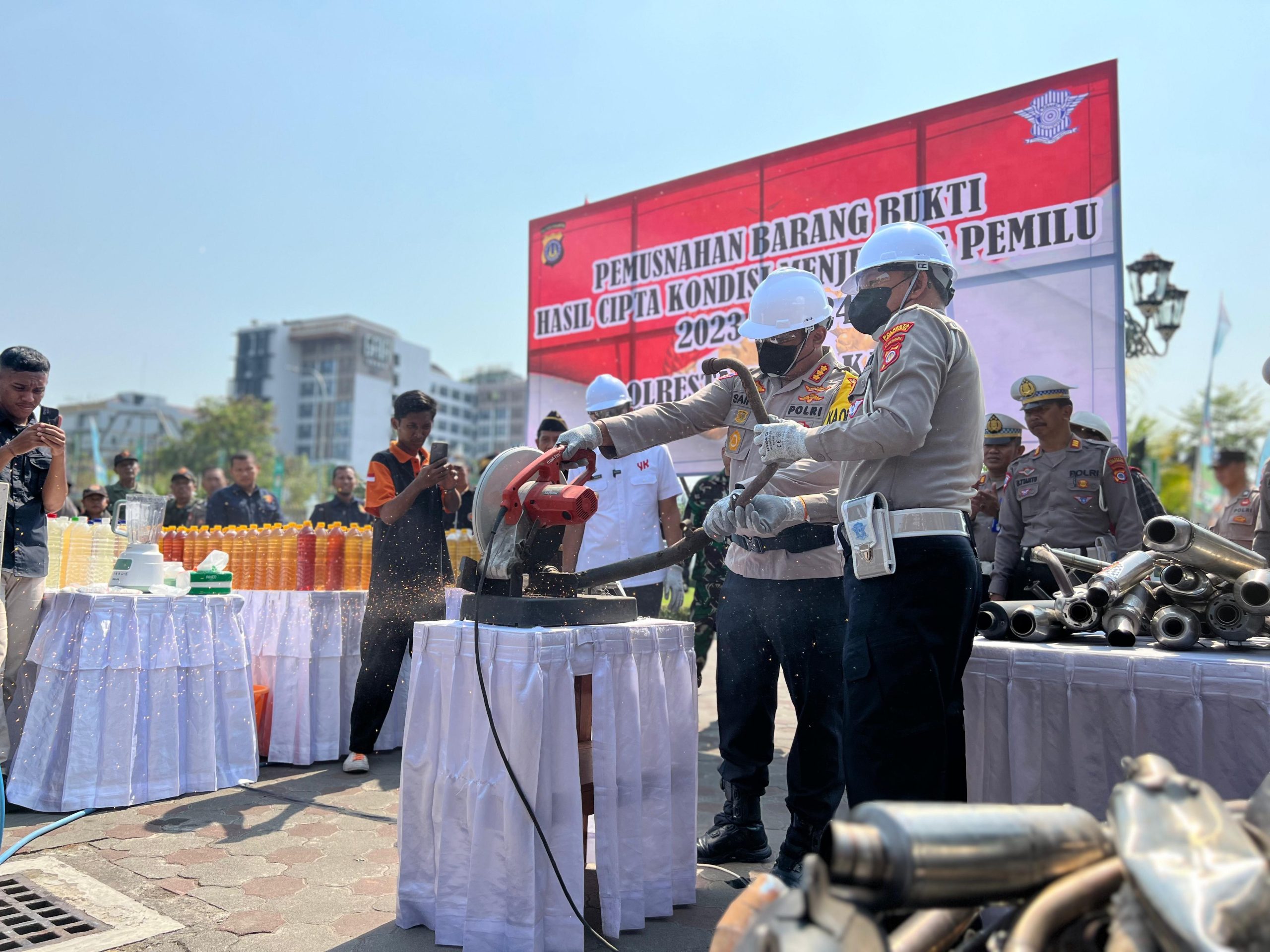 Pemusnahan Barang Bukti Hasil Cipta Kondisi Jelang Pemilu 2023-2024 (Foto: Dok Humas Polresta Yogyakarta)