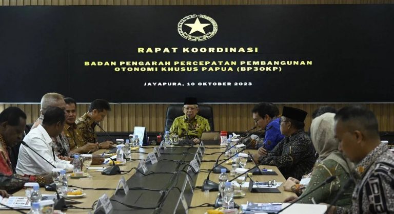 Bangun Papua Mandiri dan Sejahtera, Wapres Minta Semua Pihak Terkait Berpedoman pada RIPPP (Foto: Dok BPMI Setwapres)