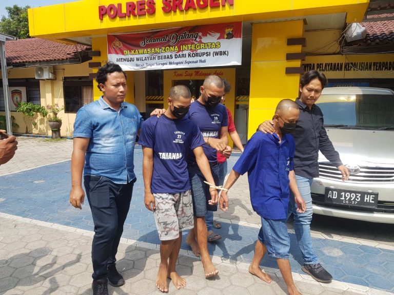 Tim Resmob Macan Putih Reskrim Polres Sragen Bekuk 3 Pembobolan Rumah Kosong (Foto: Dok Humas Polres Sragen)
